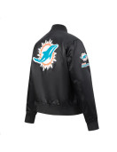 Classic Miami Dolphins Black Satin Jacket