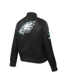 Classic Philadelphia Eagles Black Satin Jacket