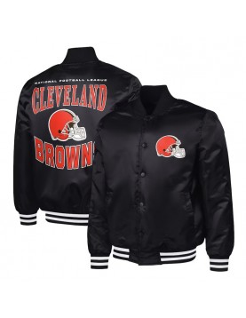 Cleveland Browns Adaptive Team Graphic Varsity Satin Jacket