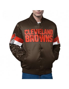 Cleveland Browns Triple Option Varsity Satin Jacket