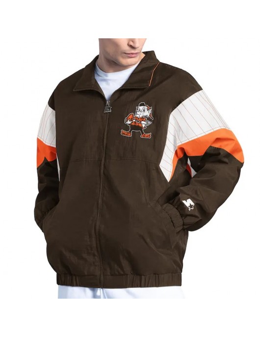 Cleveland Browns Yard Line Brown Full-Zip Jacket