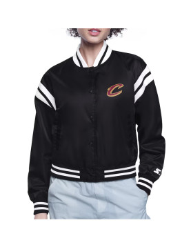 Cleveland Cavaliers Printed Logo Varsity Satin Jacket