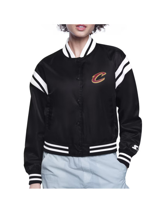 Cleveland Cavaliers Printed Logo Varsity Satin Jacket