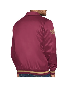 Cleveland Cavaliers Stitch Applique Wine Satin Jacket