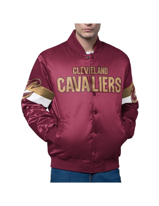 Cleveland Cavaliers Triple Option Varsity Satin Jacket Cleveland Cavaliers Triple Option Varsity Satin Jacket