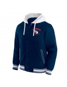 Cleveland Guardians Navy Hooded Cotton Jacket