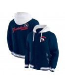 Cleveland Guardians Navy Hooded Cotton Jacket