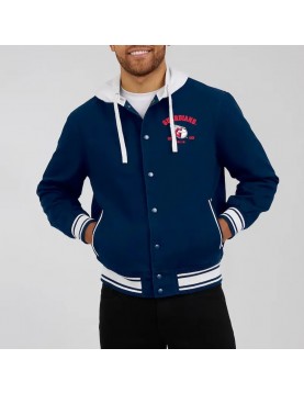 Cleveland Guardians Navy Hooded Cotton Jacket 