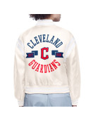 Cleveland Guardians Printed Logo Varsity Satin Jacket