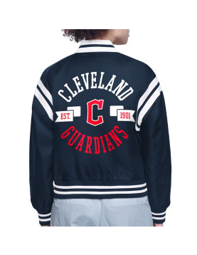Cleveland Guardians Printed Logo Varsity Satin Jacket