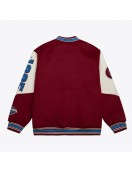 Colorado Avalanche Team History Burgundy Vintage Logo Varsity Jacket