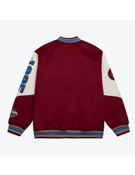 Colorado Avalanche Team History Burgundy Vintage Logo Varsity Jacket