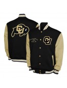 Colorado Buffaloes Fleece Black and Beige Varsity Jacket