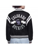 Colorado Rockies Printed Logo Varsity Satin Jacket