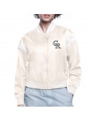 Colorado Rockies Printed Logo Varsity Satin Jacket