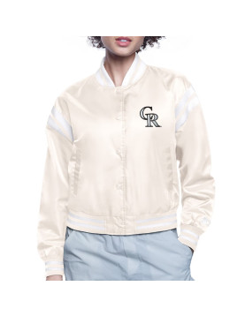 Colorado Rockies Printed Logo Varsity Satin Jacket