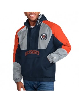 Cooperstown Detroit Tigers The Body Check Half-Zip Hooded Jacket
