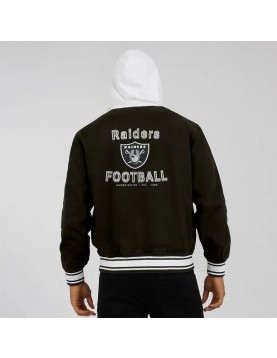 Cotton Hooded Black Las Vegas Raiders Jacket 