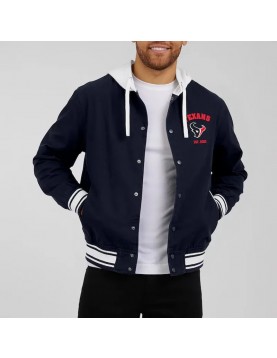 Cotton Hooded Navy Houston Texans Jacket  