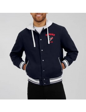 Cotton Hooded Navy Houston Texans Jacket  
