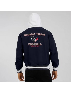 Cotton Hooded Navy Houston Texans Jacket  