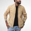 Cream Color Suede Bomber Jacket Cream Color Suede Bomber Jacket