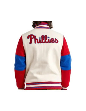 Cream Pro Standard Philadelphia Phillies Varsity Jacket