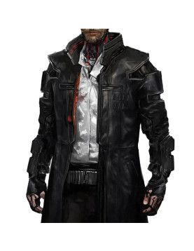 Cyberpunk 2077 Game Goro Takemura Black Leather Coat