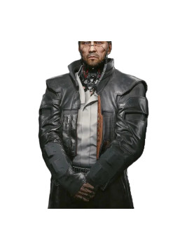 Cyberpunk 2077 Game Goro Takemura Black Leather Coat