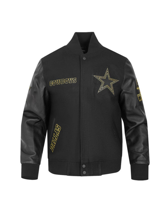 Dallas Cowboys Full-Zip Black Varsity Jacket