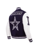Dallas Cowboys Mashup Rib Varsity Wool and Leather Jacket