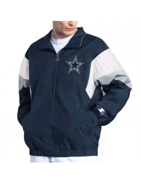 Dallas Cowboys Yard Line Navy Full-Zip Jacket