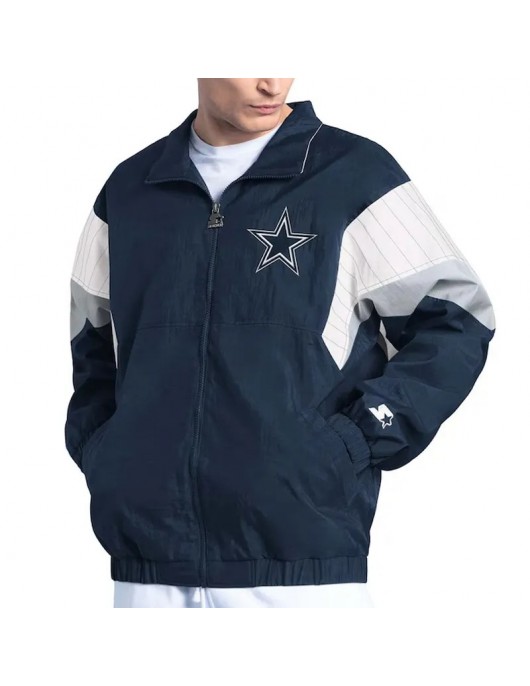 Dallas Cowboys Yard Line Navy Full-Zip Jacket