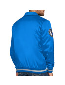 Dallas Mavericks Stitch Applique Blue Satin Jacket