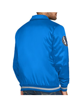 Dallas Mavericks Stitch Applique Blue Satin Jacket