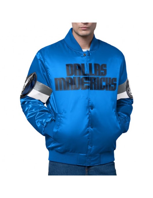 Dallas Mavericks Triple Option Varsity Satin Jacket Dallas Mavericks Triple Option Varsity Satin Jacket