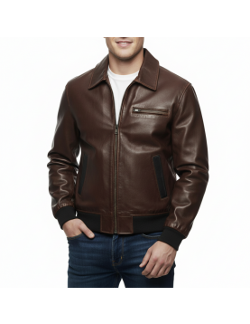 Definitive Edition Mafia Tommy Angelo Bomber Brown Leather Jacket