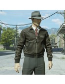 Definitive Edition Mafia Tommy Angelo Bomber Brown Leather Jacket