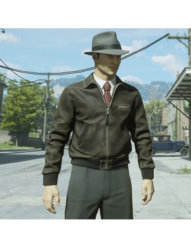 Definitive Edition Mafia Tommy Angelo Bomber Brown Leather Jacket