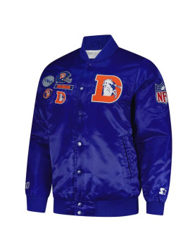 Denver Broncos Exclusive Royal Varsity Satin Jacket