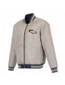 Denver Broncos Navy/Gray Full-Zip Reversible Flight Jacket
