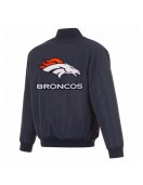 Denver Broncos Navy/Gray Full-Zip Reversible Flight Jacket