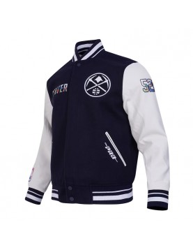 Denver Nuggets 2024/25 City Edition Chenille Navy Varsity Jacket