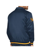 Denver Nuggets Stitch Applique Navy Satin Jacket