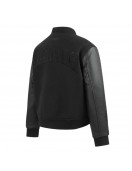 Denver Nuggets Triple Black Varsity Wool and Leather Jacket
