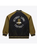 Detroit Lions Black/Olive Satin Double Clutch Jacket Detroit Lions Black/Olive Satin Double Clutch Jacket