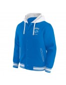 Detroit Lions Blue Hooded Cotton Jacket