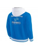 Detroit Lions Blue Hooded Cotton Jacket