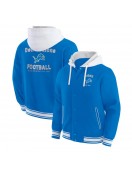 Detroit Lions Blue Hooded Cotton Jacket