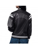 Detroit Lions High Heat Vegan Black Varsity Leather Jacket
